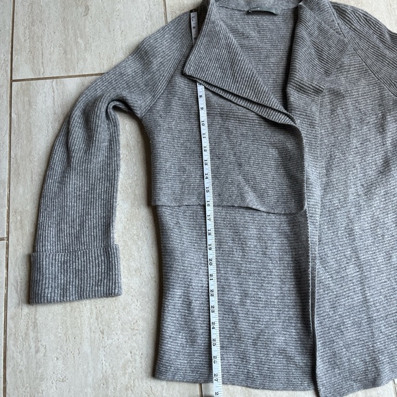 Vince wool/cashmere grey ribbed open cardigan sweater XS - Picture 5 of 6